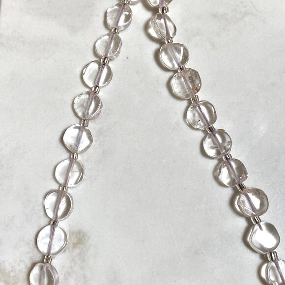 Genuine Purple Fluorite Beaded Necklace, Natural Gemstone Bib Necklace - Picture 10 of 16